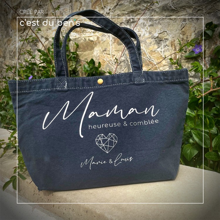 Sac coton Maman heureuse et comblée Sac coton Maman heureuse et comblée