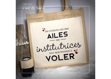 Les enfants ont des ailes - Sac jute et coton