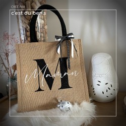 Sac jute "M" maman