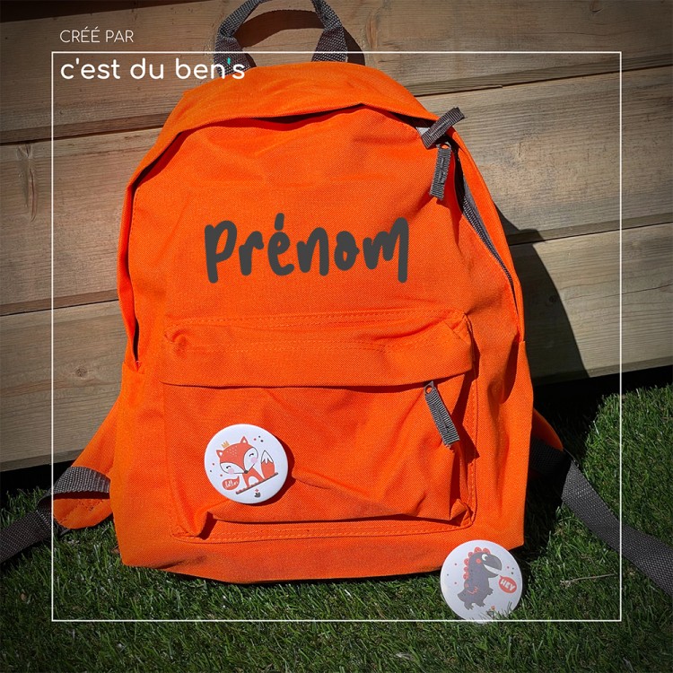 Sac à dos orange personnalisé