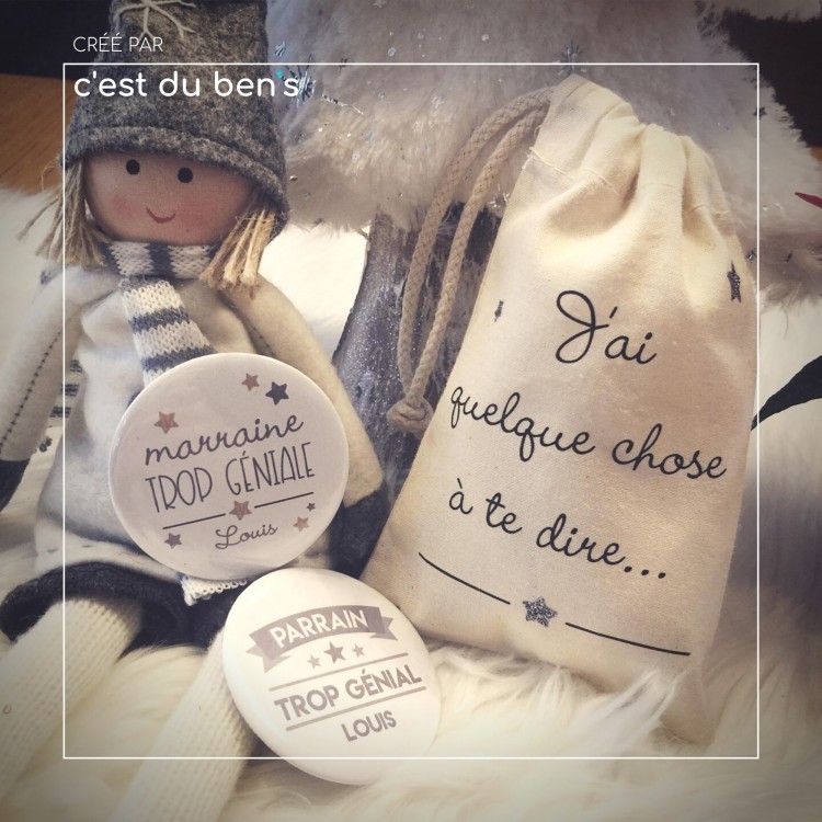 Badge à personnaliser avec son pochon Badge à personnaliser avec son pochon