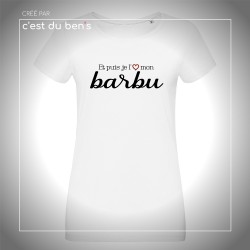 T-shirt femme "je l'aime mon Barbu"