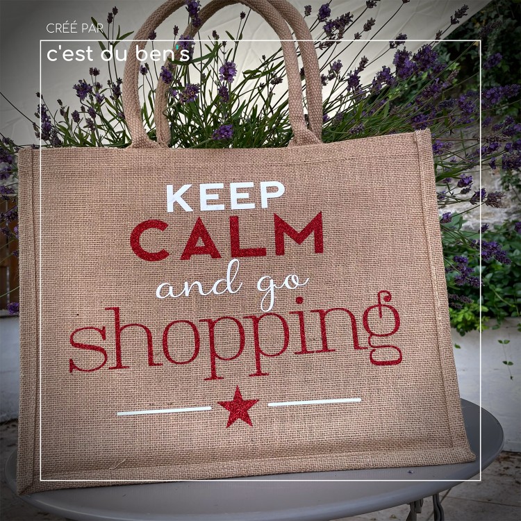 Sac jute "Keep calm and go shopping" Sac jute "Keep calm and go shopping"