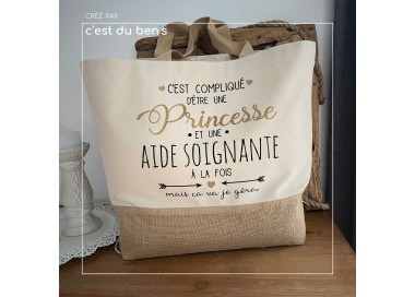 Sac jute Princesse Aide soignante