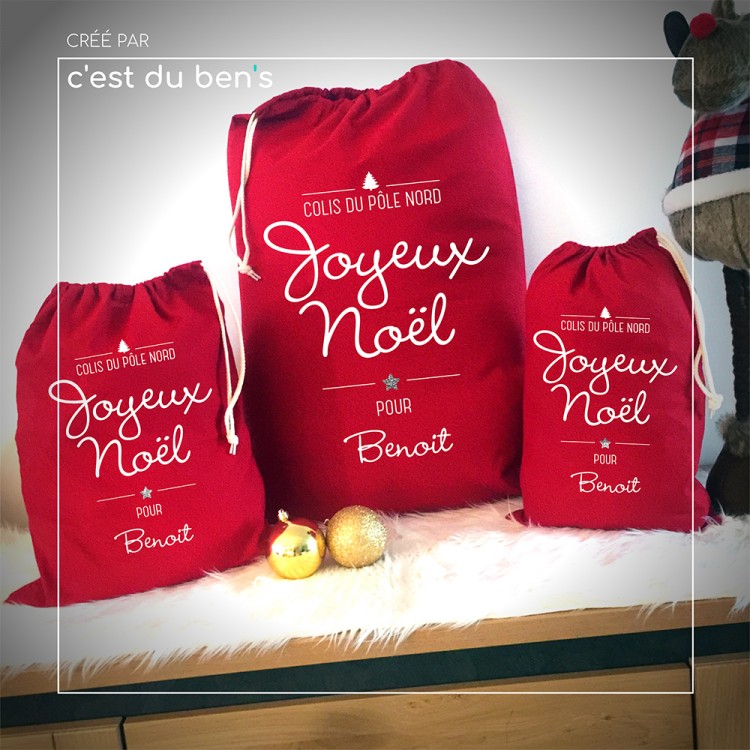 Hotte de Noël "Joyeux Noël" Hotte de Noël "Joyeux Noël"