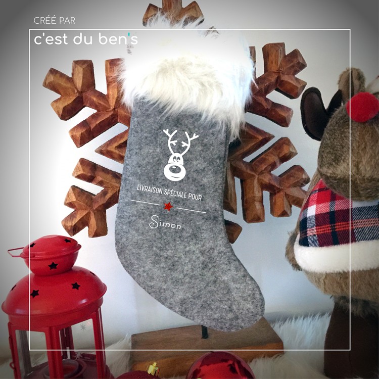Chaussette de Noël "Petit renne"