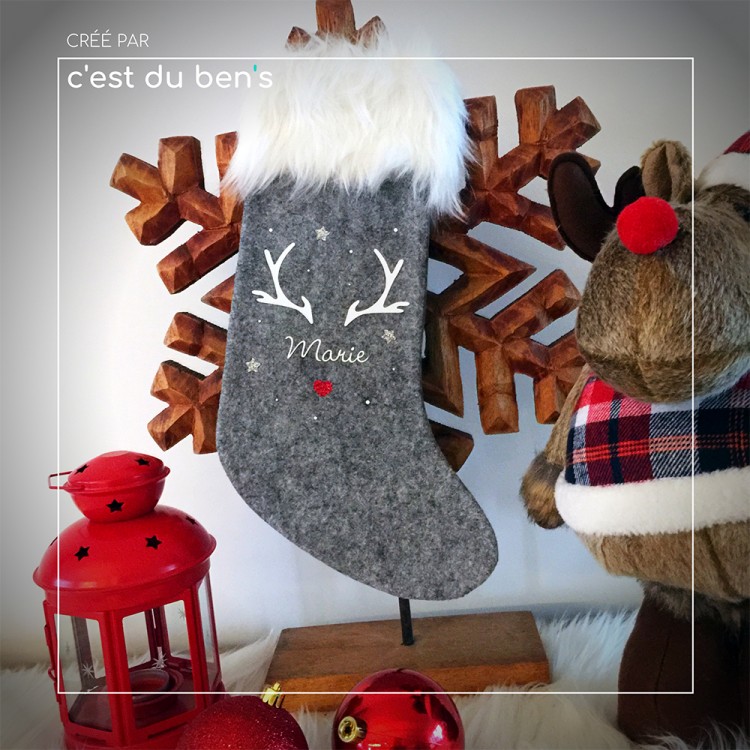 Chaussette de Noël "Bois de cerf" Chaussette de Noël "Bois de cerf"