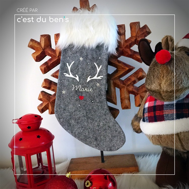 Chaussette de Noël "Bois de cerf"