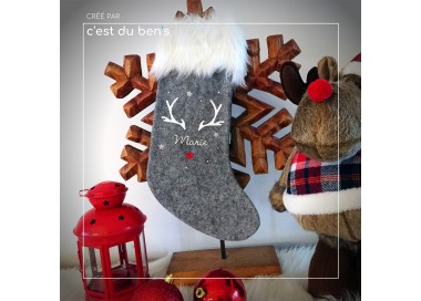 Chaussette de Noël "Bois de cerf"